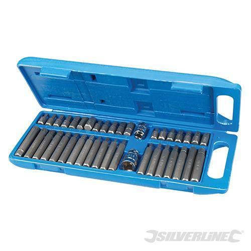Set di punte inserti esagonali T20 - T55 e scanalate Silverline 40 pz Silverline
