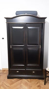 Armadio 2 ante scorrevoli legno shabby nero consumato 122X59X200