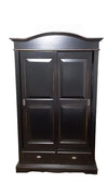 Armadio 2 ante scorrevoli legno shabby nero consumato 122X59X200