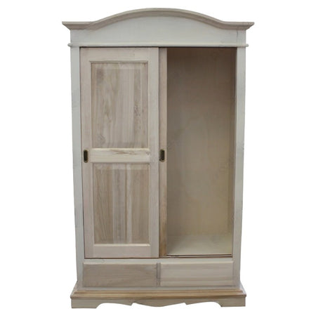 Armadio 2 ante scorrevoli legno shabby nero consumato 122X59X200