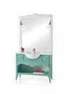 MOBILI 2G - MOBILE BAGNO 108 CM IN LEGNO GREZZO LAVABO 2 CASSETTI E CORNICE SPECCHIO
