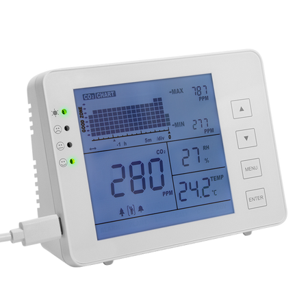Misuratore di CO2 5000ppm con Allarme Indicatore Temperatura e Umidità