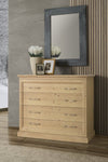 MOBILI 2G -  Cassettiera classica 4 cassetti legno massello abete grezzo 116x53x98 (3358)