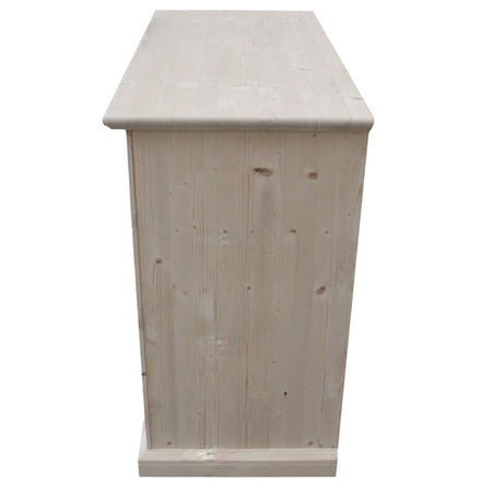 MOBILI 2G -  Cassettiera classica 4 cassetti legno massello abete grezzo 116x53x98 (3358)
