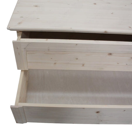 MOBILI 2G -  Cassettiera classica 4 cassetti legno massello abete grezzo 116x53x98 (3358)