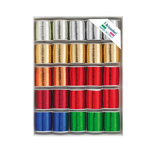 25 Rocche Nastro Metal 6870 10Mmx10Mt Colori Assortiti Brizzolari
