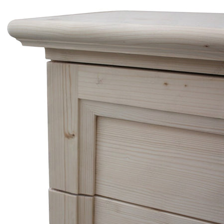 MOBILI 2G -  Comodino classico 3 cassetti legno massello abete grezzo 55x39x64 (3359)