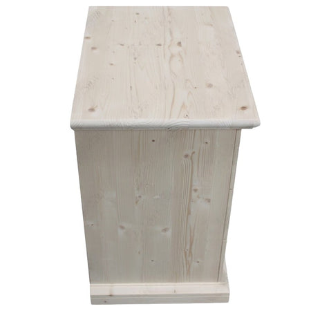 MOBILI 2G -  Comodino classico 3 cassetti legno massello abete grezzo 55x39x64 (3359)