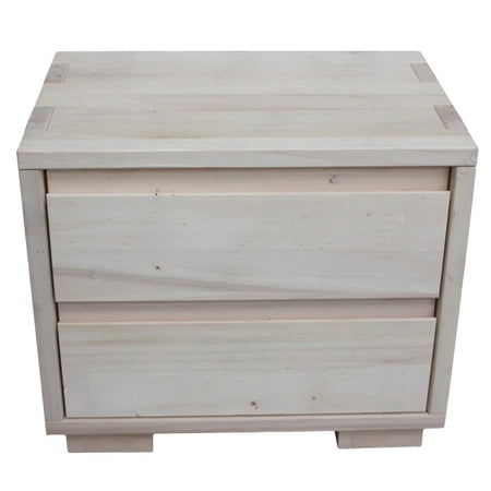 MOBILI 2G -  Comodino 2 cassetti legno massello grezzo 55x38x46 (3214)