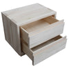 MOBILI 2G -  Comodino 2 cassetti legno massello grezzo 55x38x46 (3214)