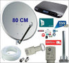 Kit satellitare da 80 CM per ricezione canali Tivùsat con decoder XORO HRS 8830 ed LNB Twin con Sat Finder e Bussola integrati