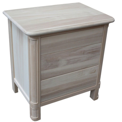 MOBILI 2G -  Comodino classico 3 cassetti legno grezzo 59x42x61 (3201)