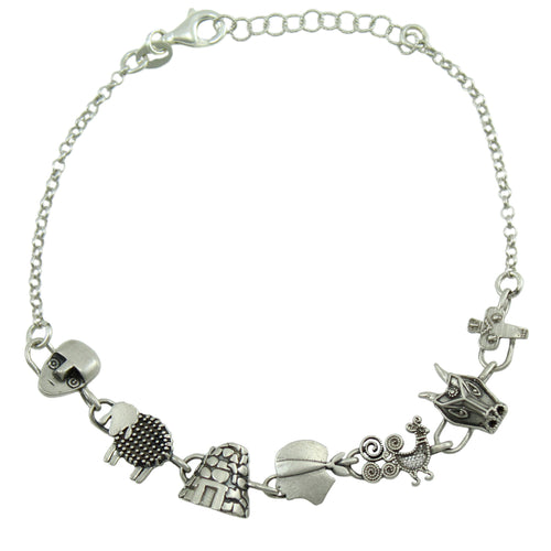 Bracciale donna con simboli sardegna dea madre pavoncella moro nuraghe