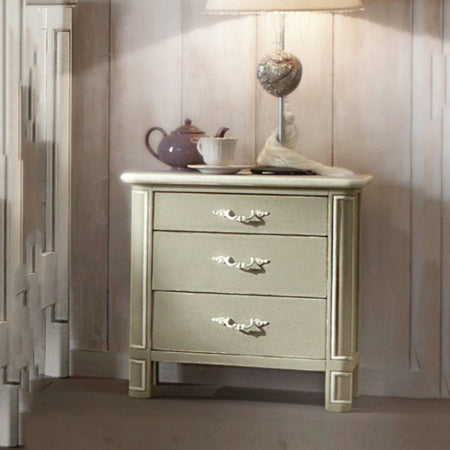 MOBILI 2G -  Comodino classico 3 cassetti legno grezzo 59x42x61 (3201)