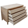 MOBILI 2G -  Cassettiera classica 4 cassetti legno massello abete grezzo 120x55x80 (3303)
