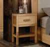 MOBILI 2G -  Comodino 1 cassetto 1 ripiano legno massello abete grezzo 45x38x60 (3304)