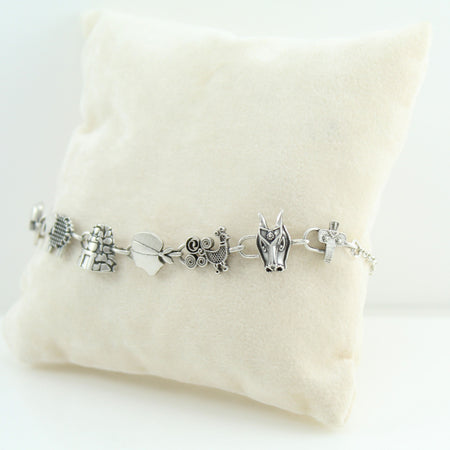 Bracciale donna con simboli sardegna dea madre pavoncella moro nuraghe