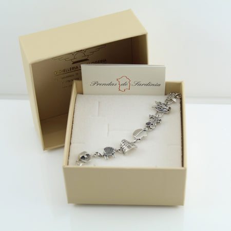 Bracciale donna con simboli sardegna dea madre pavoncella moro nuraghe