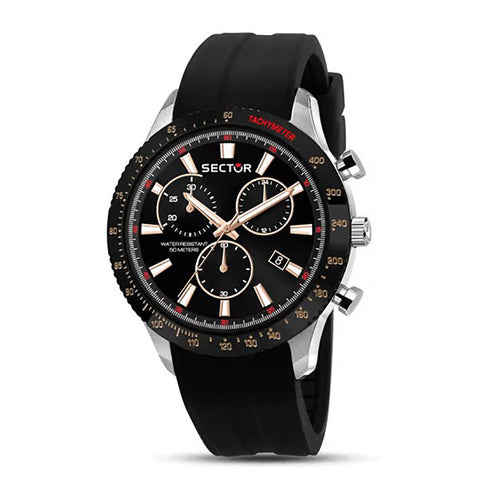 Sector Orologio uomo cronografo 270 cassa acciaio 45 mm cinturino silicone nero