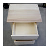 MOBILI 2G - Comodino 3 Cassetti shabby Legno Massiccio bianco 45x34X71 (3022)
