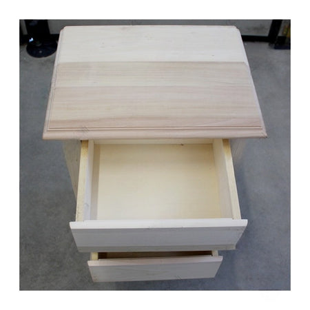 MOBILI 2G - Comodino 3 Cassetti shabby Legno Massiccio bianco 45x34X71 (3022)