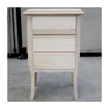 MOBILI 2G - Comodino 3 Cassetti shabby Legno Massiccio bianco 45x34X71 (3022)
