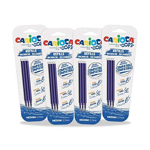 Carioca Set Refill Oops Blu, 12 Pezzi