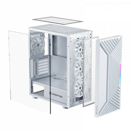 Case computer desktop ATX Nfortec NF-CS-NERVIA-W Bianco