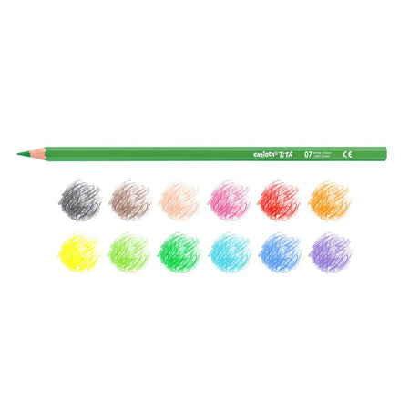 Carioca Tita, Matite Colorate, Set di Matite in Resina Esagonali, 12 pz