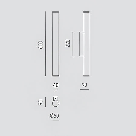 Applique led Gea Luce POLAR GAP482C GAP483C 3000°K 1350Lm IP44 lampada parete moderna