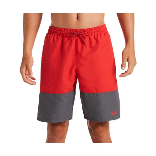 Nike Volley - Costume da Bagno da Uomo, Uomo, Costume da Bagno, NESSB451-001, Rosso