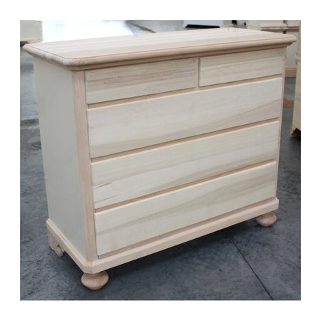 MOBILI 2G -  Cassettiera classica 5 cassetti legno grezzo 116x51x101 (452)