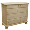 MOBILI 2G -  Cassettiera classica 5 cassetti legno massello di abete grezzo 118x52x99 (306)