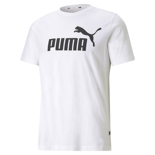 PUMA Logo Ess Tee Maglietta, Puma White, Uomo