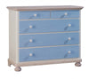 MOBILI 2G -  Cassettiera classica 5 cassetti legno massello di abete grezzo 118x52x99 (306)