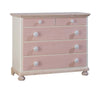 MOBILI 2G -  Cassettiera classica 5 cassetti legno massello di abete grezzo 118x52x99 (306)