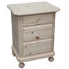 MOBILI 2G -  Comodino classico 3 cassetti legno massello abete grezzo 50x38x65 (307)