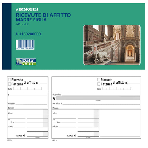 Blocco 100 Ricevute/Fatture Di Affitto Madre-Figlia 10X21,5Cm Du160200000