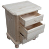 MOBILI 2G -  Comodino classico 3 cassetti legno massello abete grezzo 50x38x65 (307)