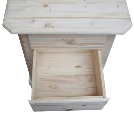 MOBILI 2G -  Comodino classico 3 cassetti legno massello abete grezzo 50x38x65 (307)