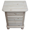 MOBILI 2G -  Comodino classico 3 cassetti legno massello abete grezzo 50x38x65 (307)