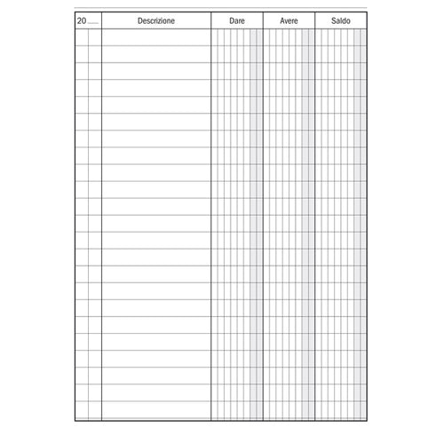 Registro Dare-Avere-Saldo 96Pag. 17X12Cm Du133300000 Data Ufficio