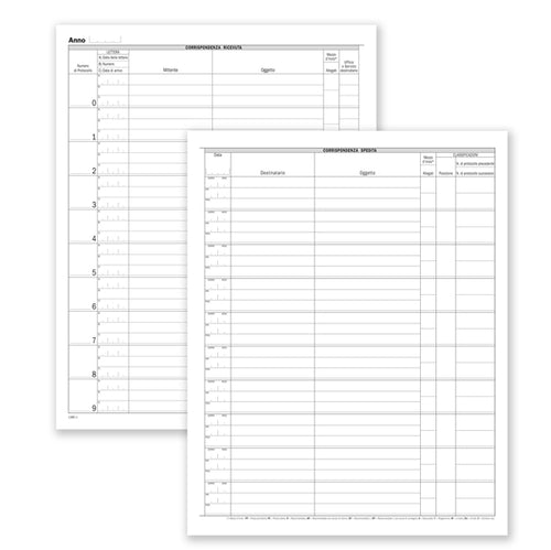 Registro Corrispondenza Arrivo/Partenza 50Pgg. 31X24,5Cm Du138000000 Du
