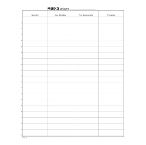 Registro Firme Presenza 49Pag. 31X24,5Cm Du133810000 Data Ufficio