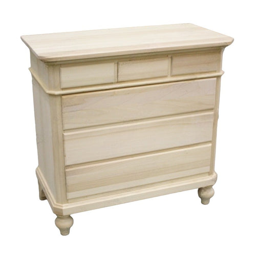 MOBILI 2G -  Cassettiera classica 6 cassetti legno grezzo 90x45x88 (708)