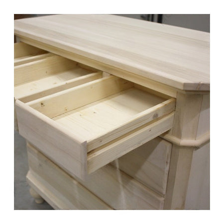 MOBILI 2G -  Cassettiera classica 6 cassetti legno grezzo 90x45x88 (708)