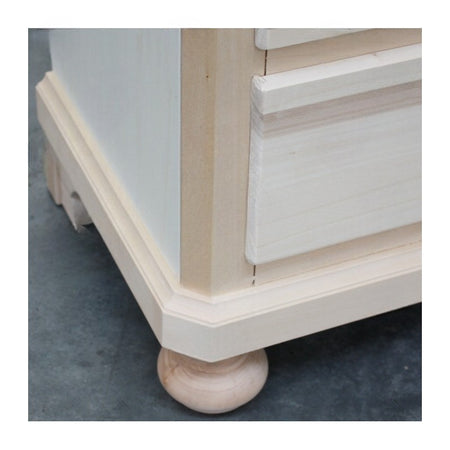 MOBILI 2G -  Comodino classico 3 cassetti legno grezzo 50x38x66 (453)