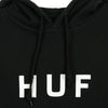 HUF Felpa Cappuccio Uomo Essentials Og Logo Black da uomo