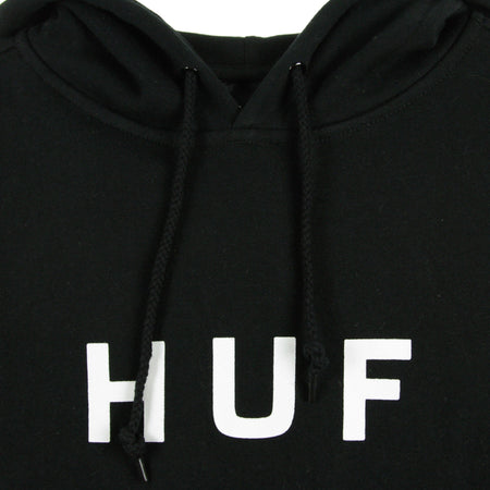 HUF Felpa Cappuccio Uomo Essentials Og Logo Black da uomo