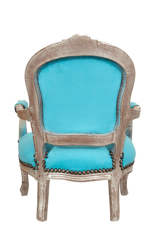 Biscottini Biscottini Poltrona Sedia Bambino Luigi XVI Faggio Argento Anticato Ecopelle